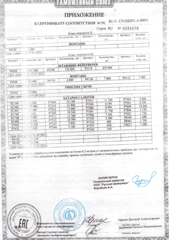 Сертификат соответствия № 0324578  - Гурьевск Калининградская область | gurevskkaliningradskaya.salutsklad.ru 