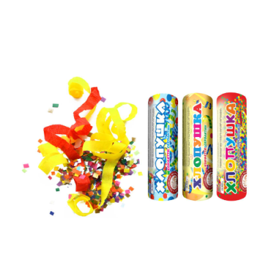 Набор ( 3конф.+3серп.) Набор хлопушек купить в Гурьевске Калининградской области | gurevskkaliningradskaya.salutsklad.ru